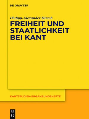 cover image of Freiheit und Staatlichkeit bei Kant